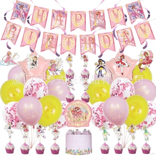Card Captor Sakura Theme Baby Birthday Party Decoration Set Banner Cake Topper Balloons Decorations Party Needs Party Supplies (1)