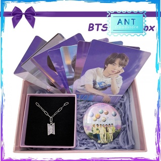 Bts ARMY caja de regalo de cumpleaños Bangton Boys Set de soporte BTS foto Lomo tarjeta collar insignia Kpop mercancía colección