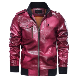 Chaquetas de cuero para hombre otoño e invierno, chaquetas de cuero de gran tamaño, chaquetas de cuero de la motocicleta de los hombres (1)