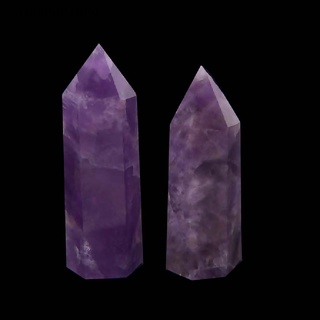 Yijiangnanhg Natural Purple Dream Amethyst Quartz Crystal Stone Point Healing Hexagonal Wand Hot (7)