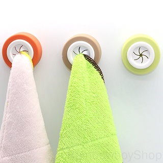 [Rainbowboy] Colgador redondo de prensa de toallas adhesivo montado en la pared gancho de paño para cocina baño