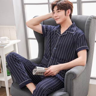 Los hombres Casual ropa de dormir conjunto Simple impreso pijamas suave ocio ropa de hogar para hombre de moda ropa de dormir