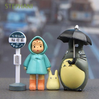 stephani coche decoración figura de acción niños juguetes hayao miyazaki my neighbor totoro mini figura regalo de cumpleaños coche adornos de pvc anime figura de jardín figura de juguete