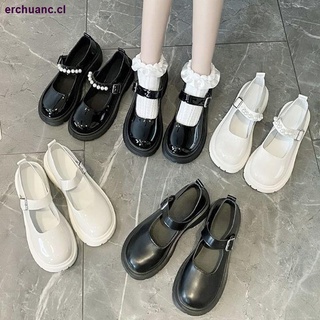 Japanese jk white pearl Mary Jane small leather shoes female thin section retro thick bottom 2021 summer new single shoes