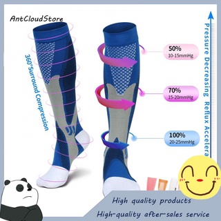 Correr calcetines de compresión medias 20-30 mmhg hombres mujeres calcetines deportivos para maratón ciclismo fútbol varicosas venas 6E89