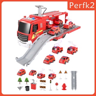 [PERFK2] Camión de bomberos de juguete de coche conjunto de vehículos de bomberos modelo de coche para herramientas educativas