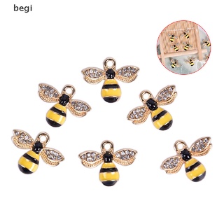 begi 10Pcs/Set Enamel Crystal Honeybee Charms Pendant Jewelry DIY Making Craft Gift CL