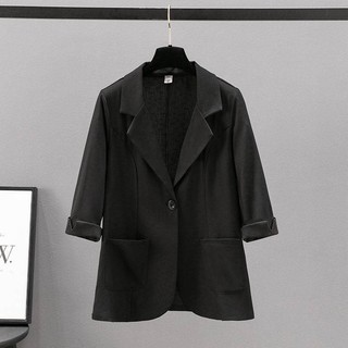 Blazer mujeres más el tamaño conjunto de desgaste estilo delgado liso Casual abrigo profesión oficina Formal señoras pequeño traje ropa de abrigo (3)