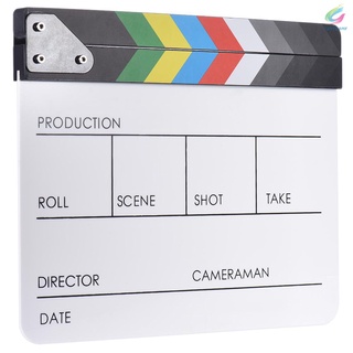 Nuevo 10" * 12"/24.5 * 30 cm acrílico seco borrador Clapboard Clap-stick Clapper Board pizarra para película película corte escena de acción (1)