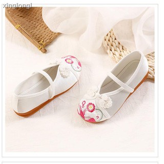 Zapatos de tela para niños de beijing antiguos zapatos de princesa trajes de niña zapatos bordados para bebé