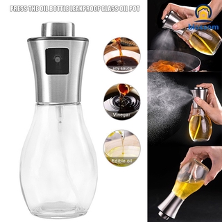 Pulverizador de aceite de oliva recargable de acero inoxidable dispensador de aceite de vidrio Spray botella para hornear