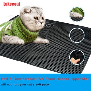 Lakecout Double-Layer Cat Litter Mat Trapper Pad Pet Rug EVA Mat Anti Splash Mat 55X70cm