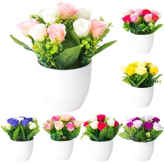 Maceta De flores con estampado De Rosas clásicas Para decoración De suelo/armario/estante/Flor Falsa