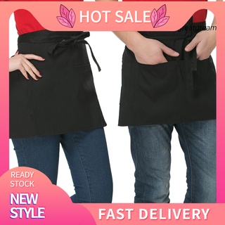 cfgj delantal de media longitud corta con bolsillos de cintura/restaurante/cocina/ chef/camarero