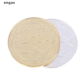 engas love you lucky metal artesanía monedas 999 chapado en oro medalla conmemorativa.