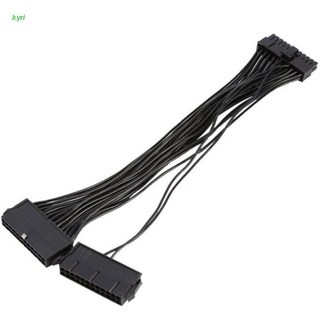 kyri 24Pin Dual Power Start Cord 12.6in for Motherboard 20+4pin Synchronous Supply