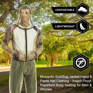 Anti Mosquito traje proteger trajes ajustables botones Bug ropa pantalones duraderos