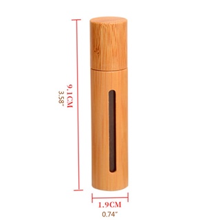 COTTON Bamboo 10ml Essential Oil Roll-on Bottle Perfume Empty Oil Wood Bottle Stainless Roll On Ball Perfume Oil Roller Aromatherapy Massage Tools (2)