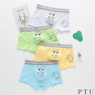 ✨ VILISI✨4 PCS /Set Four-corner Cotton Underwear for Boys Boys' Underpants Pure Cotton Boxer Student Cartoon Children's Underwear