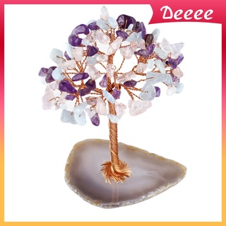 [Deeee] Piedra preciosa de cuarzo Natural de cristal árbol de dinero Feng Shui casa oficina prosperidad decoración coleccionando navidad para