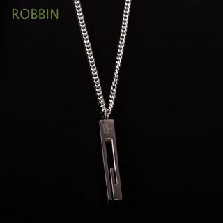 ROBBIN Thick G Letter Necklace Creative Fashion Jewelry Clavicle Chain Women Long Pendant Friends Gift Sweater Chain Titanium Steel Simple Men Necklace/Multicolor