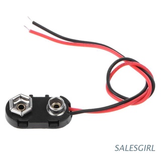 salesgirl pp3 9v batería clip conector i tipo alambre enlatado cables 150mm negro rojo