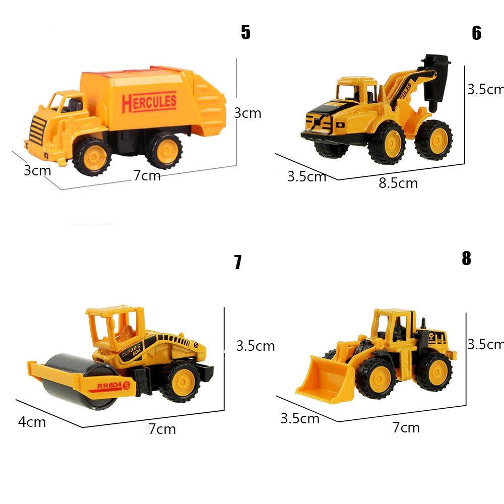 8pcs aleación construcción vehículo ingeniería coche volcado camión modelo juguetes (7)