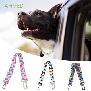 Ahmed ajustable perro coche cinturón de seguridad cinturones de seguridad mascotas suministros de viaje cinturón de seguridad gato arnés correa de plomo productos para mascotas pequeños perros medianos accesorios al aire libre Clip de viaje