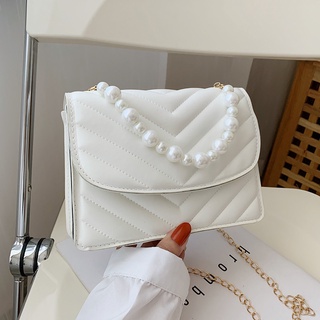 Cadena de mensajero bolso de hombro pequeño cuadrado bolso nuevo 2021 perla bolso de las mujeres