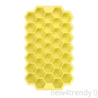 Molde de hielo de silicona DIY pudín jalea cubo bandeja 37 rejillas nido de abeja fabricante de hielo contenedor, amarillo NEW4