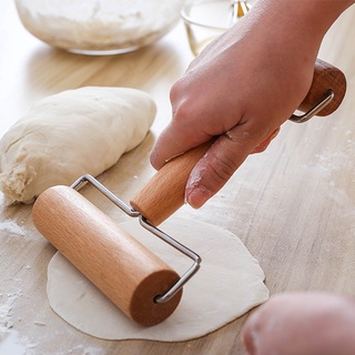 rodillo de madera de doble extremo manual push masa rodillo galletas pizza hornear herramienta (1)