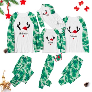 [XHSA]-Newborn Baby Boys Girls Christmas Family Pajamas Sleepwear Romper Jumpsuit