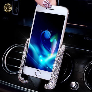 YIYUE Cristal Diamante Universal Coche Teléfono Titular Bling Rhinestone Ventilación Soporte De Móvil Para iPhone Samsung