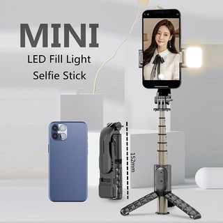 Nuevo Mini Selfie Stick Trípode Plegable Monópodos Con Bluetooth Inalámbrico Obturador Remoto LED Luz De Relleno Para IOS Android