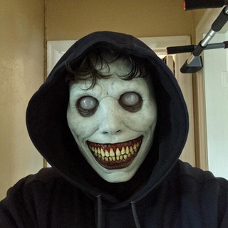 New Halloween Horror Mask COS Exorcist Smile White Face White Eyes Demon Mask gte