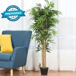 Ramo De árbol De Plástico hoja De bambú Artificial decoración verde Interior Plantas Ao W0X1 (1)