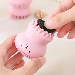 Cepillo de limpieza Facial para masaje/pincel de lavado de pulpo pequeño/cepillo de silicona