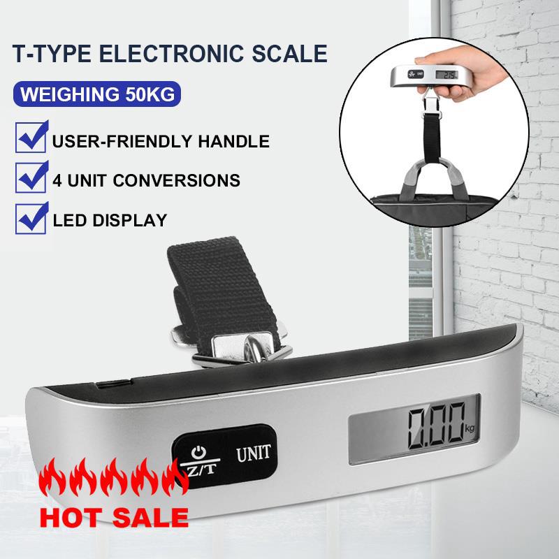 hogar herramienta de medición de peso escala de equipaje escala portátil de mano 50 kg digital balanza de peso equipaje báscula electrónica