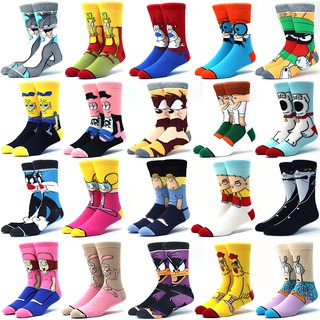 Calcetines divertidos de algodón colorido conejo de dibujos animados increíbles calcetines largos adolescentes calcetines divertidos (1)