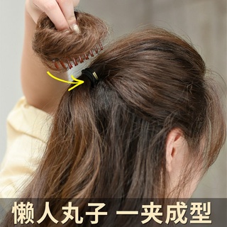 Peluca femenina bollo agarre bolsa de pelo pequeña Media albóndigas pelo Artificial esponjoso Natural pelo banda Chignon