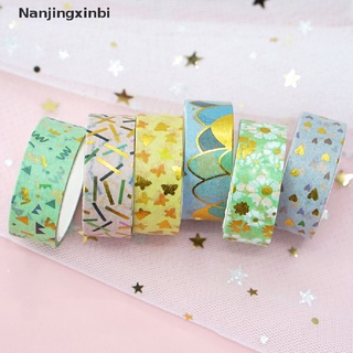 [Nanjingxinbi] 6pcs Gold Foil Washi Tape Rainbow Masking Tape Scrapbooking Diary Stationery [HOT] (8)