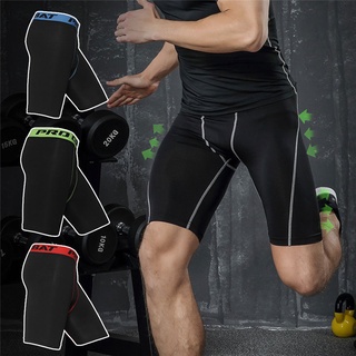 Cintura elástica para hombre de compresión Skinny Shorts Spandex pantalones cortos de compresión de secado rápido deportes Fitness entrenamiento pantalones cortos
