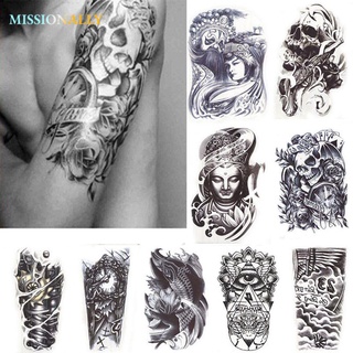MISSIONALLY Fashion Temporary Tattoo Art Removable Fake Sticker New Arm Body Large Retro Waterproof