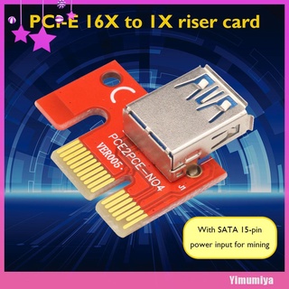 (Yimumiya) Pci-e tarjeta elevadora 60 cm USB 3.0 Cable PCIE 1X a 16X extensor adaptador para minería