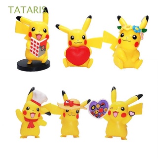 TATARIS 6 Unids/Set Pokemon Figuras De Acción De PVC Muñeca Adornos Pikachu Mini Modelo De Juguetes Anime Japonés Figura