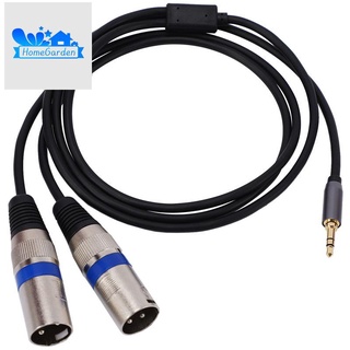 Cable De Audio Multifunción 3.5/6.35 Mm Macho Jack A Doble XLR Extensión 6.35/3.5 3M