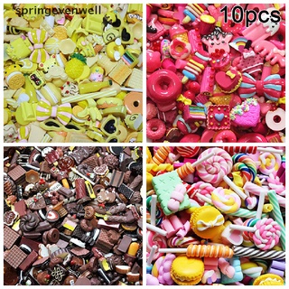 [springevenwell] 10 pzs mini juego de comida/pastel/galleta/ donuts/accesorios para teléfono móvil en miniatura (1)