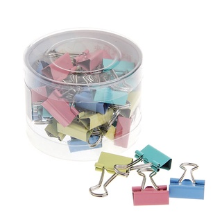 love* 40Pcs Colorful Metal Binder Clips File Paper Clip Office Supplies 19mm Width