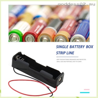 Mejor precio caja de almacenamiento de batería de plástico soporte para 1 x 18650 negro con cables de alambre de 6" [goddess]