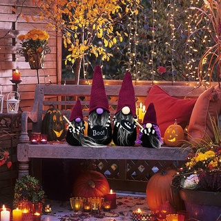 color_4pcs muñeca de halloween sin cara gnome familia con escoba decoración de vacaciones regalos (7)